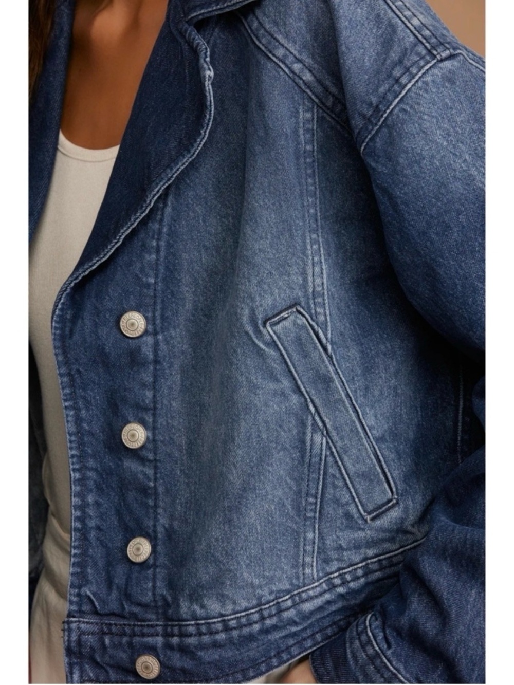 Free People Now or Never Denim Jacket size Medium - Picture 7 of 12
